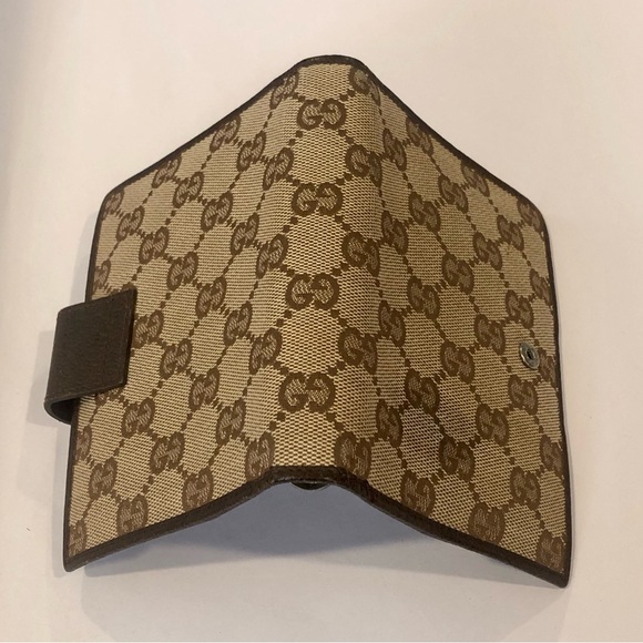 GUCCI MONOGRAM Leather Canvas Agenda Binder Passport Holder Credit Card Wallet - Picture 4 of 17